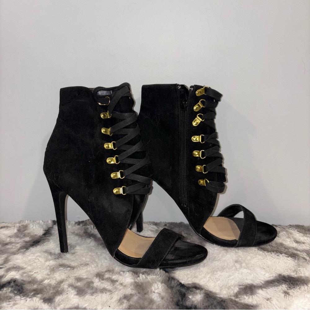 Elegant Black High Heel Sandals